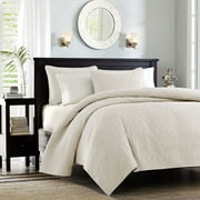 Madison Park King/Cal King Quebec 3-Piece Reversible Quilt Set, Cream