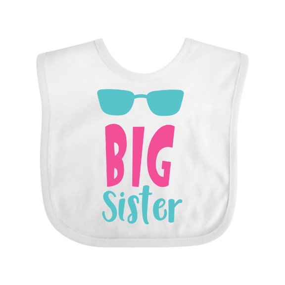 Inktastic Big Sister, Older Sister, Sunglasses, Sibling Girls Baby Bib