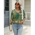 thumbnail image 6 of Zeagoo 3/4 Length Sleeve Womens Work Blouses V Neck Casual Fashion Tops, 6 of 7