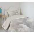 thumbnail image 2 of Ambesonne Grey Quilted Coverlet 2 Pcs, Dark Clouds Moody Sky, Twin Size, Grey, 2 of 5
