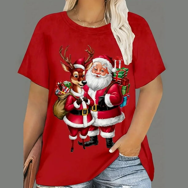 Papá Noel Camisetas Estampadas De Navidad Para La Familia