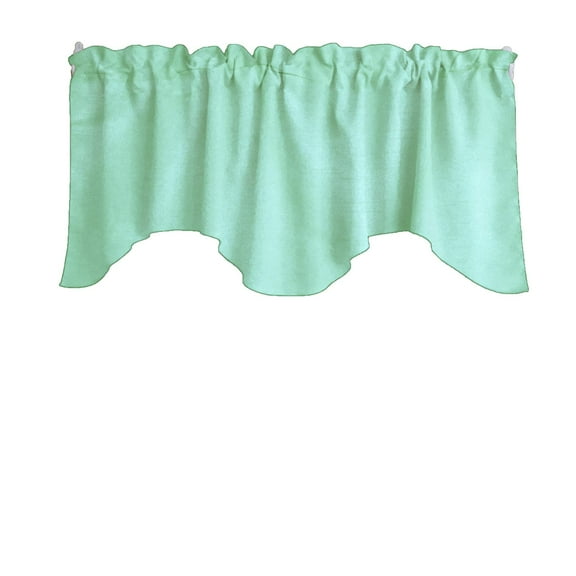 Faux Silk Dupioni Solid Scalloped Window Valance 58" Wide / 20" Tall