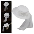 thumbnail image 3 of gorras de vestir de novia Sombrero de novia, sombreros elegantes, estilo occidental, gorros de vestido de novia vintage para despedida de soltera, actuaciones , Magideal gorras de vestir de novia, 3 of 7