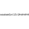 thumbnail image 4 of Solid 14k White Gold Big Heavy 5.5mm Diamond-Cut Rope Chain Necklace 30" - with Secure Lobster Lock Clasp, 4 of 5