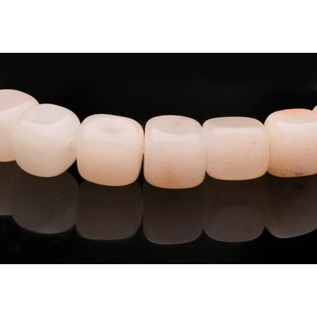 Peach Gemstone - Rounded Cube Peach Quartz Crystal Beads Semi Precious Gemstones Size: 8x8mm Crystal Energy Stone Healing Power for Jewelry Making