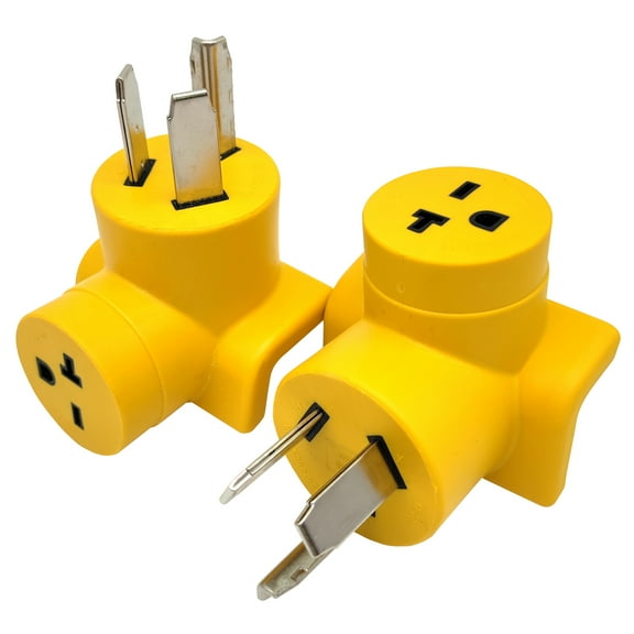 Parkworld 62992 NEMA 10-30P to 6-20R T-Blade 6-15R One Piece Compact Adapter Dryer to A/C Adaptor Output 20amp 250Volt