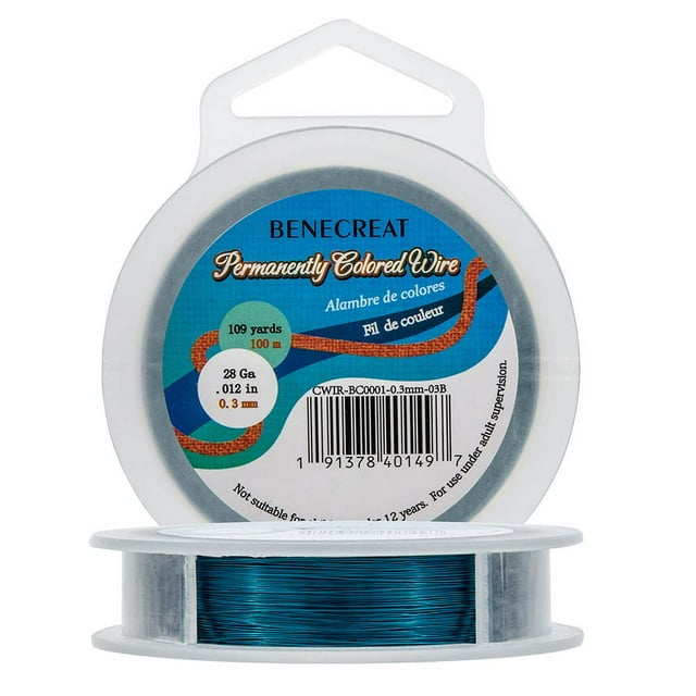 Alambre de cobre azul marino resistente calibre 28 de 328 pies/109 yardas para joyería artesanal