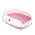 thumbnail image 2 of koolsoo Cat Litter Box Sand Box High Sided Splashproof Semi Enclosed Cat Litter Tray Pink, 2 of 9