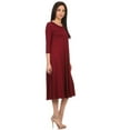 thumbnail image 4 of Women's Casual Basic Comfy 3/4 Sleeve Flare A-line Midi long maxi Dress, 4 of 5