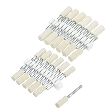 

6mm Wool Felt Mounted Points Cylinder Polishing Buffing Wheels Grinding Head with 1/8-inch Shank for Rotary Tool 2 Sets