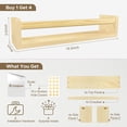 thumbnail image 2 of Natural Wood Nursery Book Shelves Wall Mounted, Floating Bookshelf for Kids Room, Toys and Books Storage Organizer Bookshelves for Toddler Child Bedroom Bathroom (4 Pack Natural Wood), 2 of 14