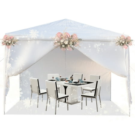 Ktaxon 10 x 10 Party Tent Wedding Canopy Patio w/ 4 Side Walls White
