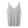 thumbnail image 1 of adviicd Tummy Control Shapewear Women's Sleeveless Tank Top Form Fitting Scoop Neck Ribbed Knit Basic Cami Shirts(Gray,One Size), 1 of 4