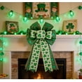 thumbnail image 6 of Style B Large St. Patrick's Day Bow Decor - High-quality Green Leaf Ribbon Bow with Durable Material, Festive Ornament for Front Door, Wall, Wreath & Holiday Party Decorations, 1pc, 6 of 11