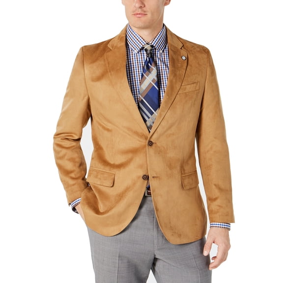 Nautica Men's Modern-Fit Faux-Suede Sport Coat (44R, Camel)