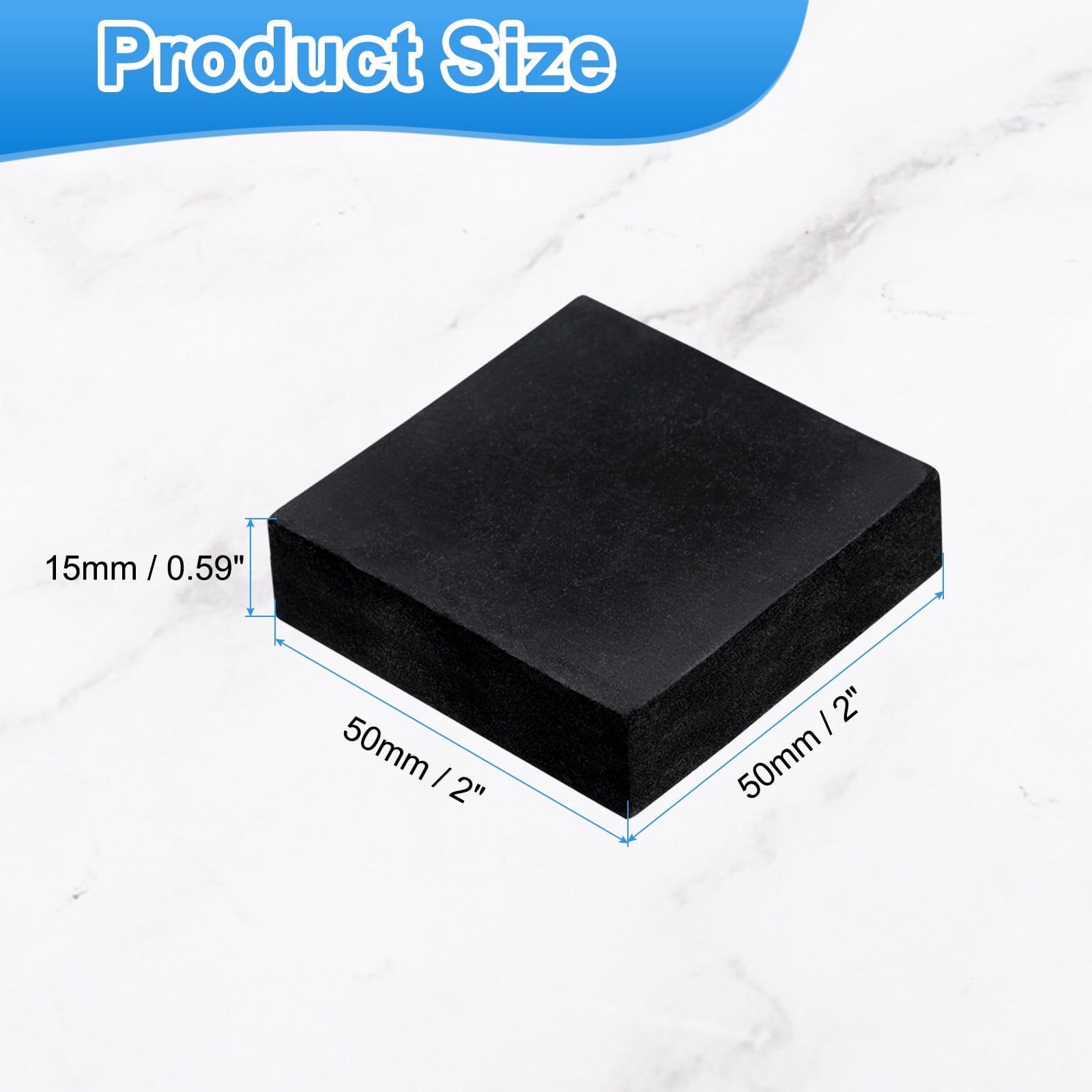 Uxcell 8 Pack Rubber Anti Vibration Pads, 2" x 2" x 0.6" Square Rubber Shock Absorbing Washer Pads, Non-Skid Protector Mat for Washer Dryer Air Conditioner Compressor