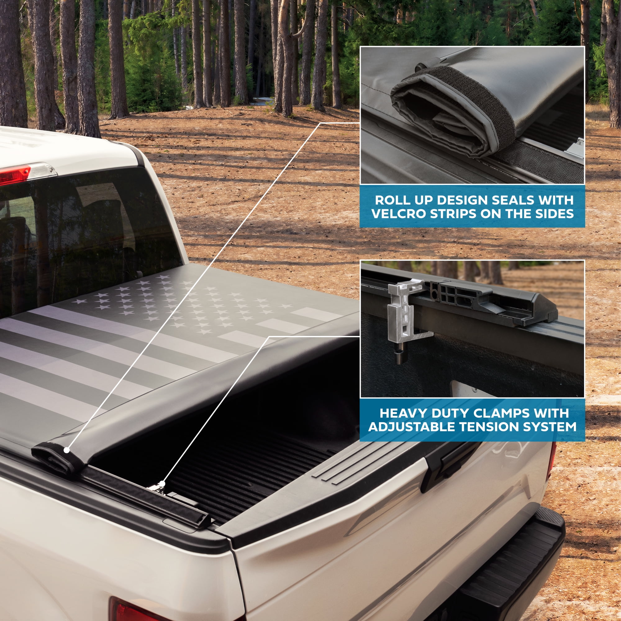 MotorBox Soft Roll-Up Truck Tonneau Cover for Ram 1500 (2002-2025) NEW BODY ONLY / Ram 2500 & 3500 (2003-2024) with 6.4 ft Bed Length