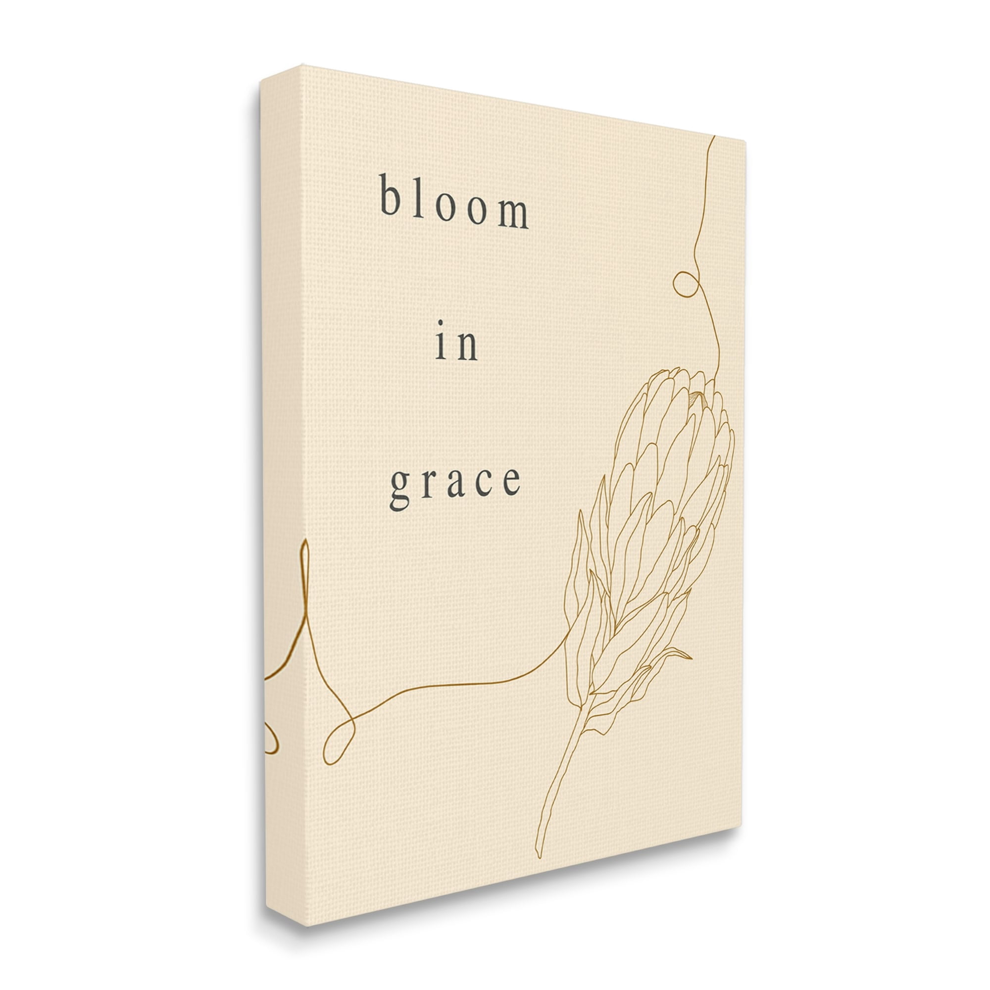 Stupell Industries Bloom In Grace Minimalistic Plant Blossom Line Drawing Canvas Wall Art, 16 x 20, Design by Lil' Rue