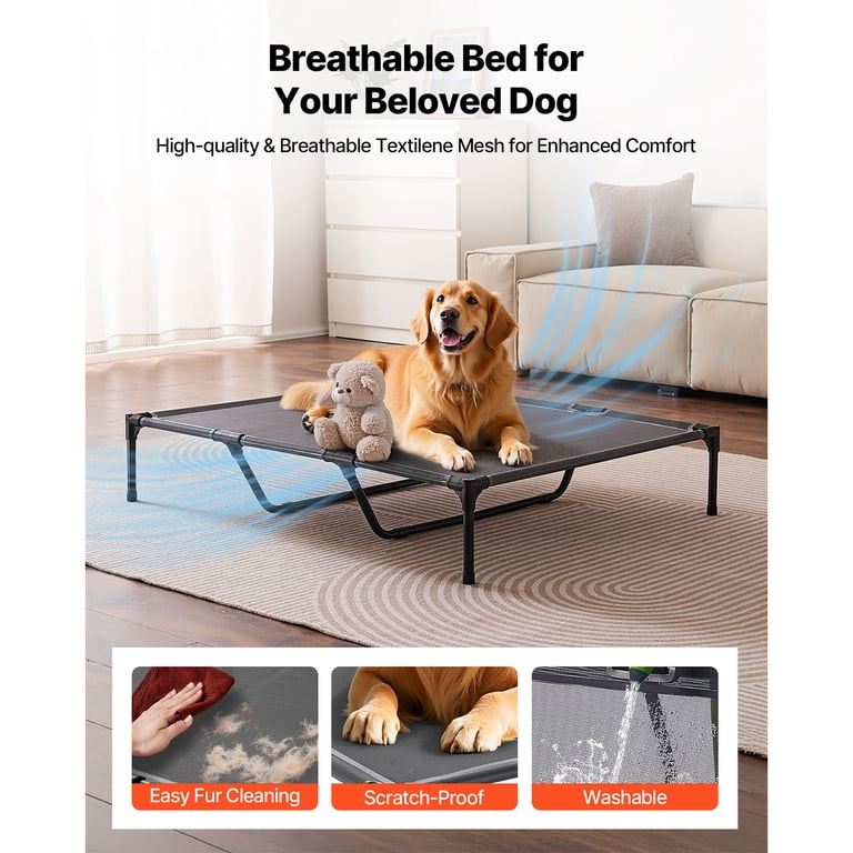 KFFKFF Elevated Dog Bed, 45" x 36" Mesh, Steel Frame photo 2