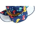 thumbnail image 3 of StylesILove Kid Boys Chic Dinosaur Printed One-Piece Rash Guard with Sun Hat 2pcs Swimsuit Pool Swimwear Beach Bathing Suit (4T) Blue, 3 of 6