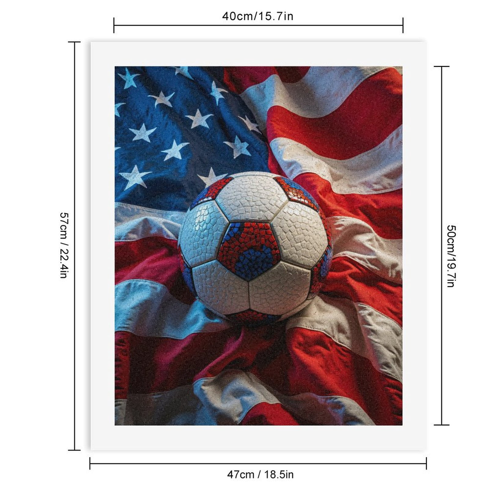Paint by Numbers Kit for Adults, Flag Mosaic Soccer Ball Paint by Numbers, Easy Paint by Numbers Kit for Adults Beginner, DIY Adult Paint by Number Kits on Canvas, Home Decor