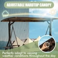 thumbnail image 2 of 3-Seat Patio Porch Swing with Adjustable Hardtop,3 in 1 Convertible Outdoor Porch Swing for Adults,Patio Swing with Thicken Cushion,Pillows & Cup Holders for Porch,Backyard,Garden (Beige), 2 of 7