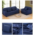 thumbnail image 5 of Stretch Elastic, Anti-Wrinkle, Pure Color Slipcover For 1-4 Seater Sofas For Moving Living Room Furniture (3 Seater, Blue), 5 of 6