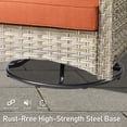 thumbnail image 4 of XIZZI PE Rattan Wicker Patio Conversation Set High Back Sofa Set with Swivel Rocking Chair and 46" Fire Pit Table,Red, 4 of 8
