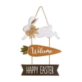 thumbnail image 1 of Wozhuo Easter Rabbit Wood Door Sign Handmade Holiday Welcome Plaque, 1 of 6