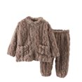 thumbnail image 2 of Esaierr Toddler Kids Plush Fleece Pajama Set Girls Winter Autumn Fleece Matching Set with Pockets 2 Piece Baby Cartoon Sleepwear Tops+pants Outfits for 12M-8Y, 2 of 9