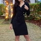 thumbnail image 4 of Vestido blazer para mujer, elegante vestido de negocios, vestido de cóctel hasta la rodilla, vestido de negocios con cuello en V, vestido de noche para fiesta, vestido con botones, vestido, 4 of 5