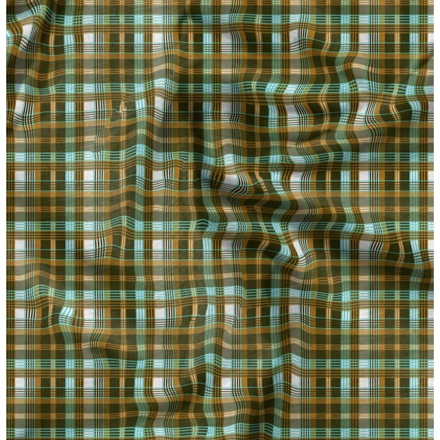 Soimoi Rayon Fabric Plaid Check Print Sewing Fabric Yard 42 Inch Wide