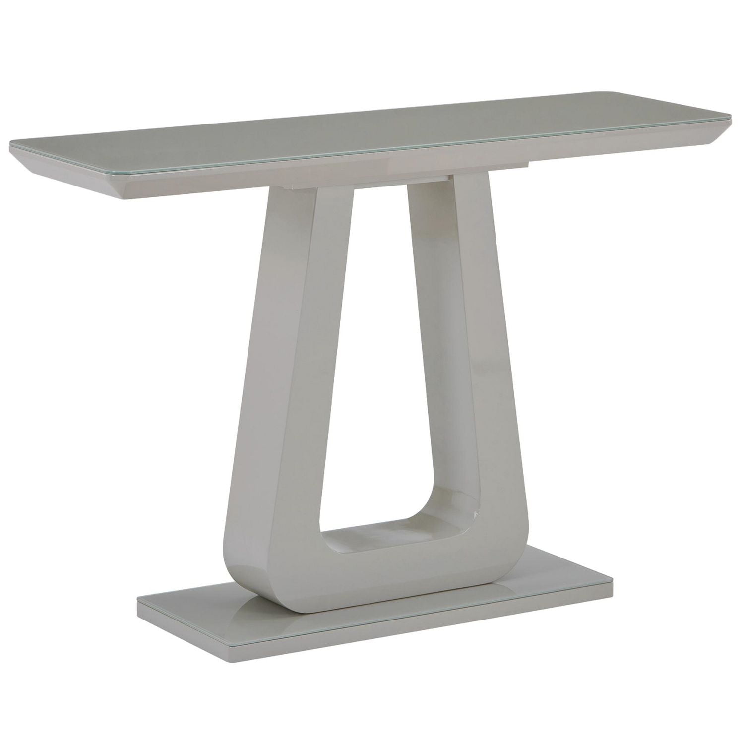 Contemporary MDF & Glass Console Table - Warm Grey