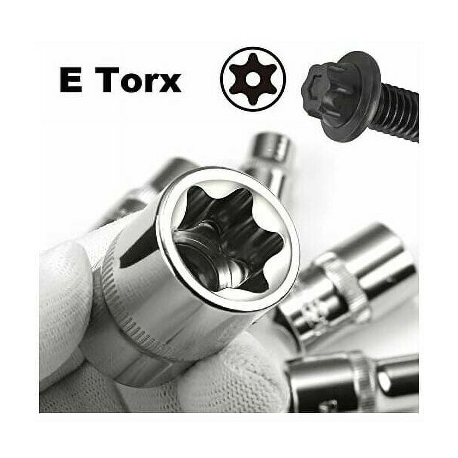 14Pcs E4-E24 E-Torx Hex Female Torx Socket Set