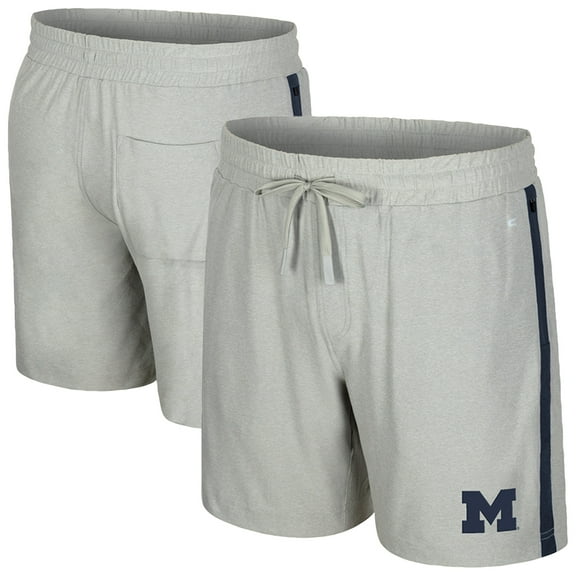 Men's Colosseum Gray Michigan Wolverines Mac Shorts