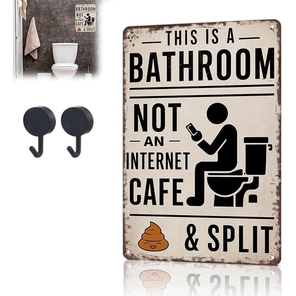 2026 New This Is A Bathroom Not An Internet Cafe Sign,8x12 In Vintage Metal Tin Sign,Funny Bathroom Wall Art,Perfect for Office Or Home Restroom (1pcs)