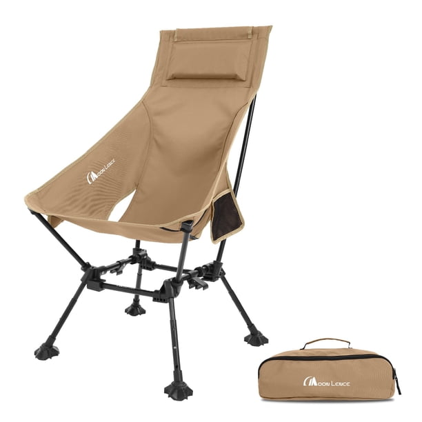 Silla de camping MOON LENCE con respaldo alto, plegable y altura ajustable