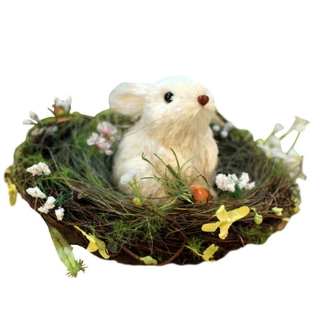 1Pieces Easter Bunny Toys - Easter Simulation Bunny Home Garden Bunny Decoration Straw Bunny Easter Gifts For Adults And Kids