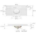 thumbnail image 3 of Design House Cultured Marble 49" x 22" Single Bowl Vanity Top with Backsplash and Single-Hole Mount, White, 3 of 22