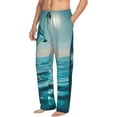 thumbnail image 6 of Salouo Turquoise Ocean Reflection Print Pajama Pants for Men, Lounge Pants Elastic Waistband Casual Men's sleepwear Loungewear Sleep Pajama Pant -XX-Large, 6 of 7