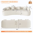 thumbnail image 3 of Wiilayok 131" Modern Chenille Sectional Sofa,Curved Sofa with Deep Seat,Cloud Compression Sofa Couch for Living Room,No Assembly,Beige, 3 of 10