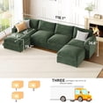 thumbnail image 5 of Sectional Couches for Living Room FSC Certified Velvet Modular Couch Oversized Cloud U Shaped Convertible Sleeper Sofa Chaise Detachable Armrest Cushion (Chenille Green, U Shape 6 Seat), 5 of 6