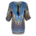 thumbnail image 2 of Lady Bohemian Tassel Neck Tie Vintage Floral Summer Beach Dress gris Colco Vestido étnico de las mujeres, 2 of 8