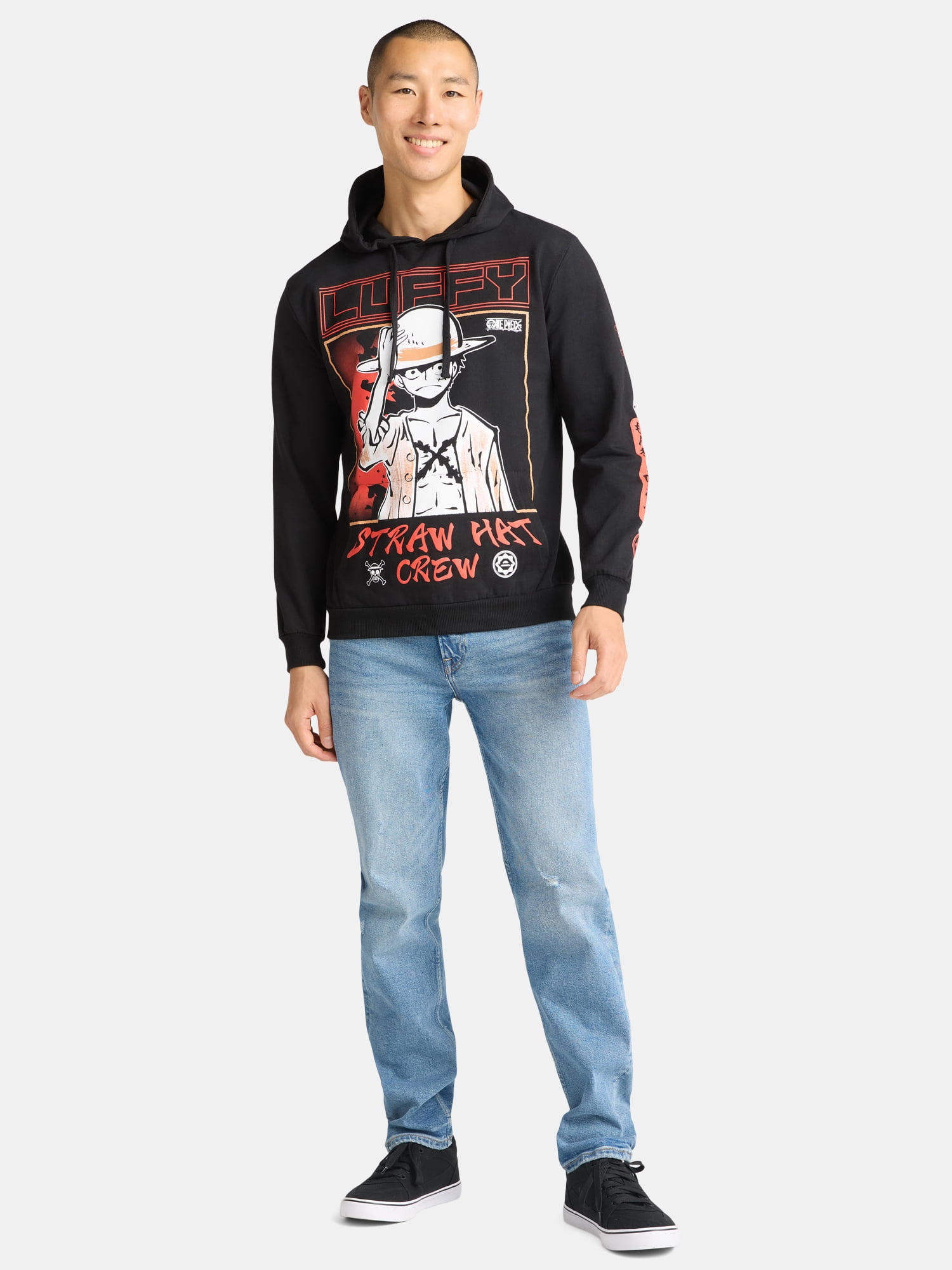 One Piece Men's & Big Men's Oversize Print Graphic Hooded Sweatshirt, Sizes S-3XL