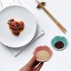 thumbnail image 5 of Juego de 3 platos para salsa, forma de rosa, platos de aperitivo de cerámica, platos, tazones para mojar, mini condimento, platillo de porcelana, tazón, postre, rosa, verde y azul, 8 * 8 * 4 cm, 5 of 5