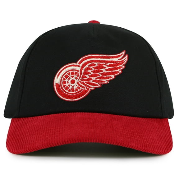 Men's American Needle  Black/Red Detroit Red Wings Burnett Adjustable Hat