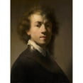 thumbnail image 2 of Rembrandt van Rijn 15x18 Black Ornate Wood Framed Double Matted Museum Art Print Titled - Portrait of Rembrandt with a Gorget (After C. 1629), 2 of 5