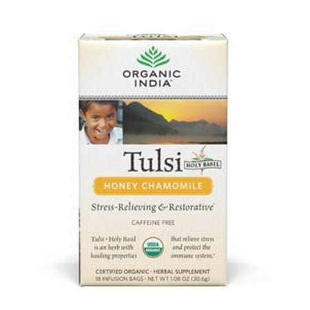 Tulsi Tea Honey Chamomile Organic India 18 Tea