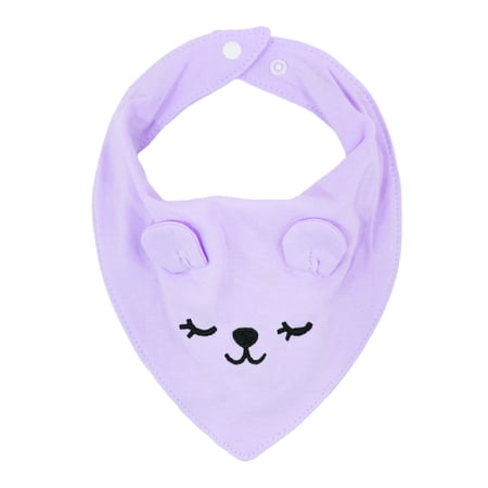 Baby Burp Cloths Soft Bandana Bibs with Double Snap Closure Infants Absorbent Baby Bibs for Eating Purple