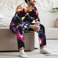 thumbnail image 7 of Salouo Colorful Skull Print Button-Front Long Sleeve Pajama Set for Men, Soft 2Pjs Men's Long Sleeve Sleepwear-Small, 7 of 7